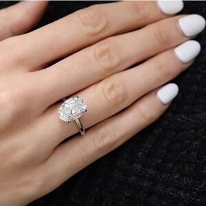 18k White Gold 3.5ct Oval Cut Diamond 925 Engagement Wedding Ring Anniversary
